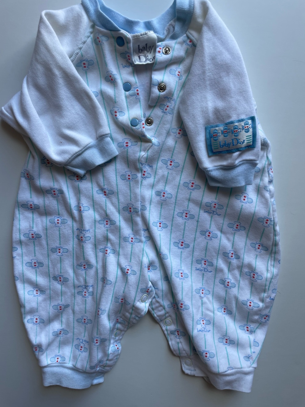 Vintage Baby Dior Airplane One-Piece Romper 12-17lbs
